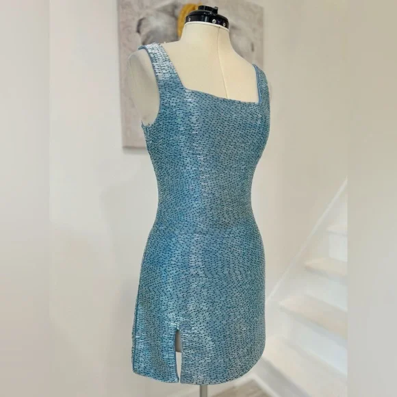 STAUD Le Sable Beaded Mini Blue Dress - Picture 5 of 11